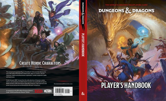 Cover art for the Dungeons & Dragons Player Handbook (2024).