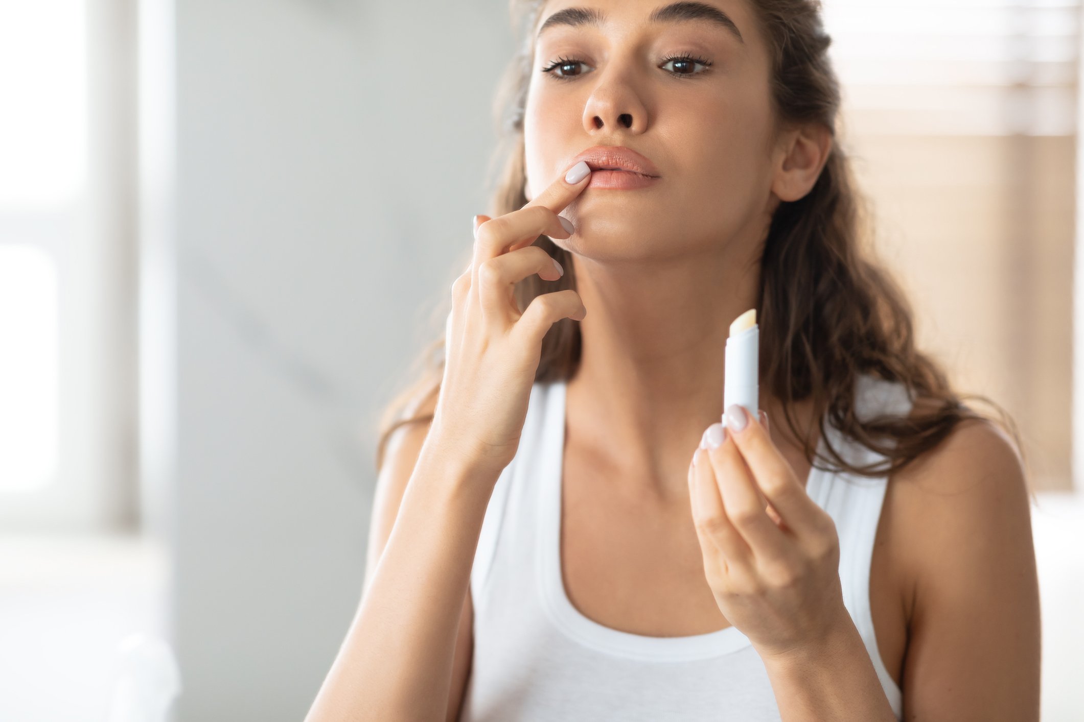 Person applying makeup