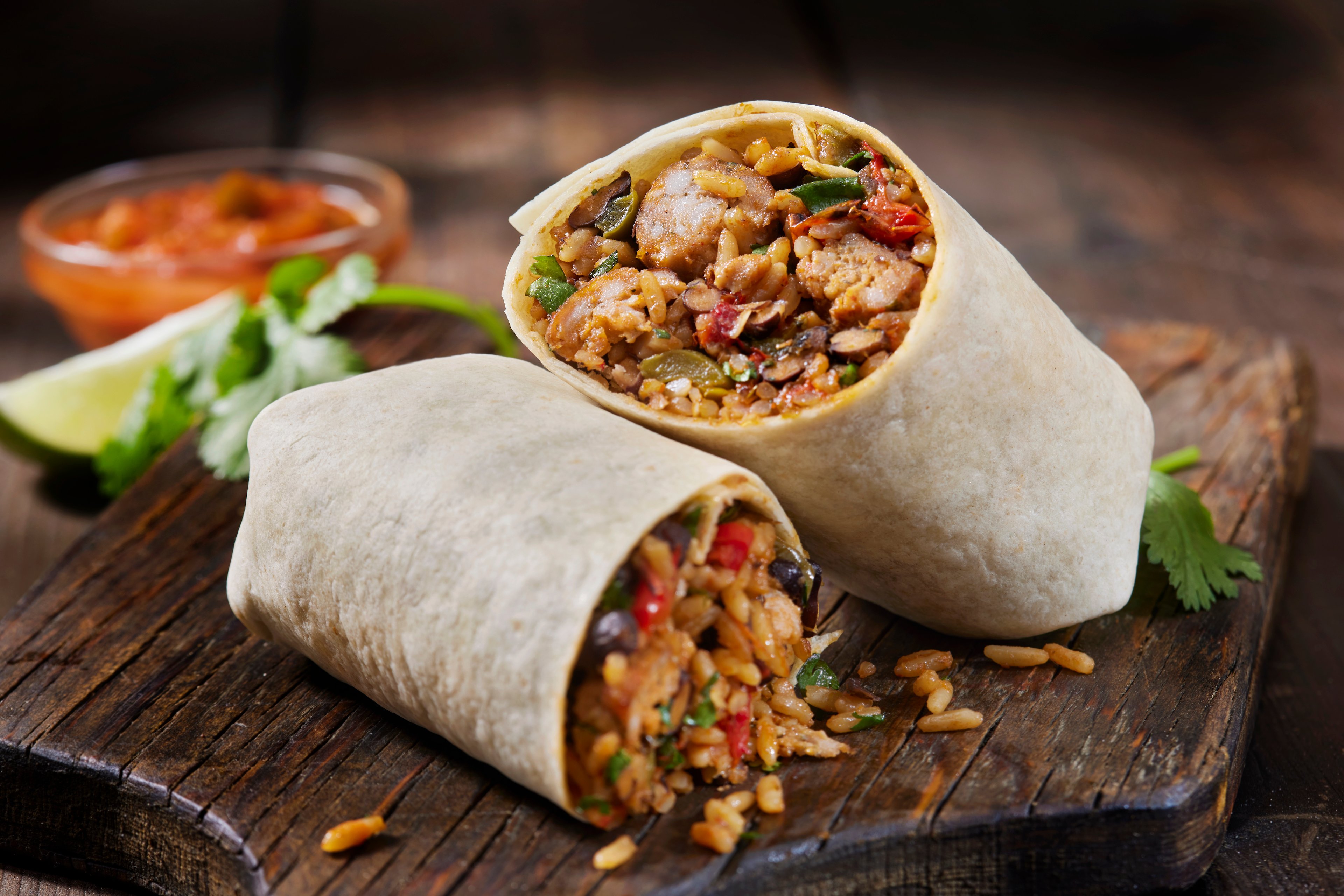 Mexican food burritos