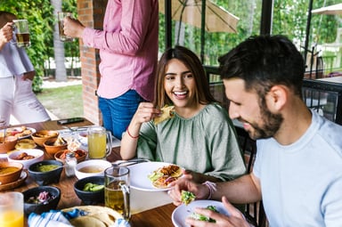 couple eating mexican food