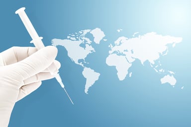 Vaccine with world map