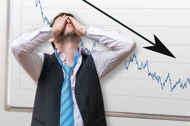 Down arrow with man real