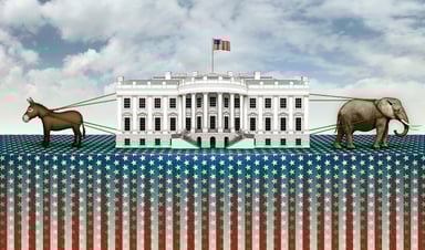 Elephant donkey White House