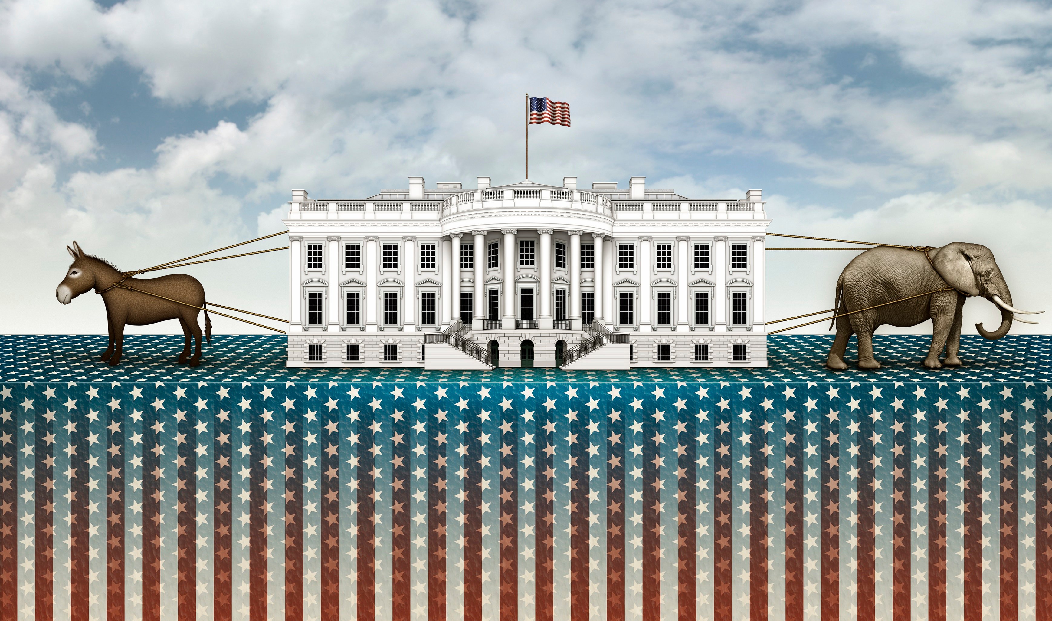 Elephant donkey White House