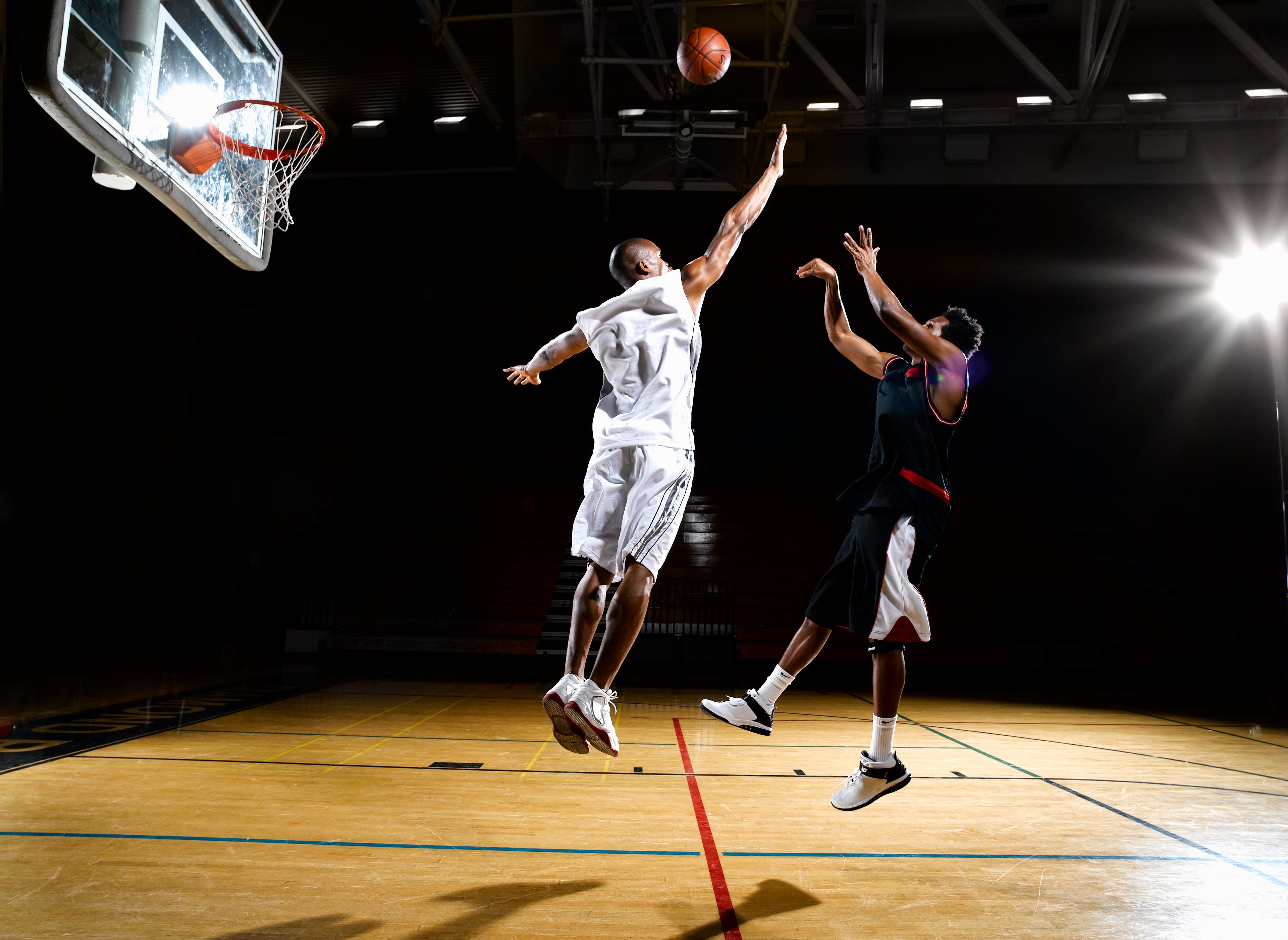playing basketball
