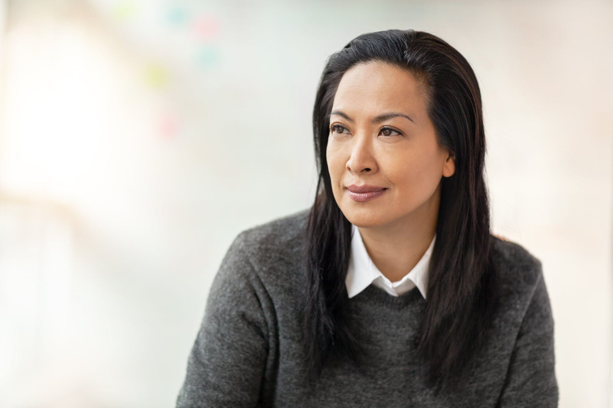 Person looking thoughtful.