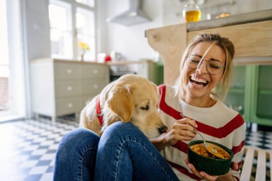 Getty - happy smiling dog kitchen eating