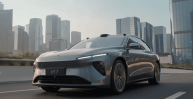 Nio ET7 on city highway