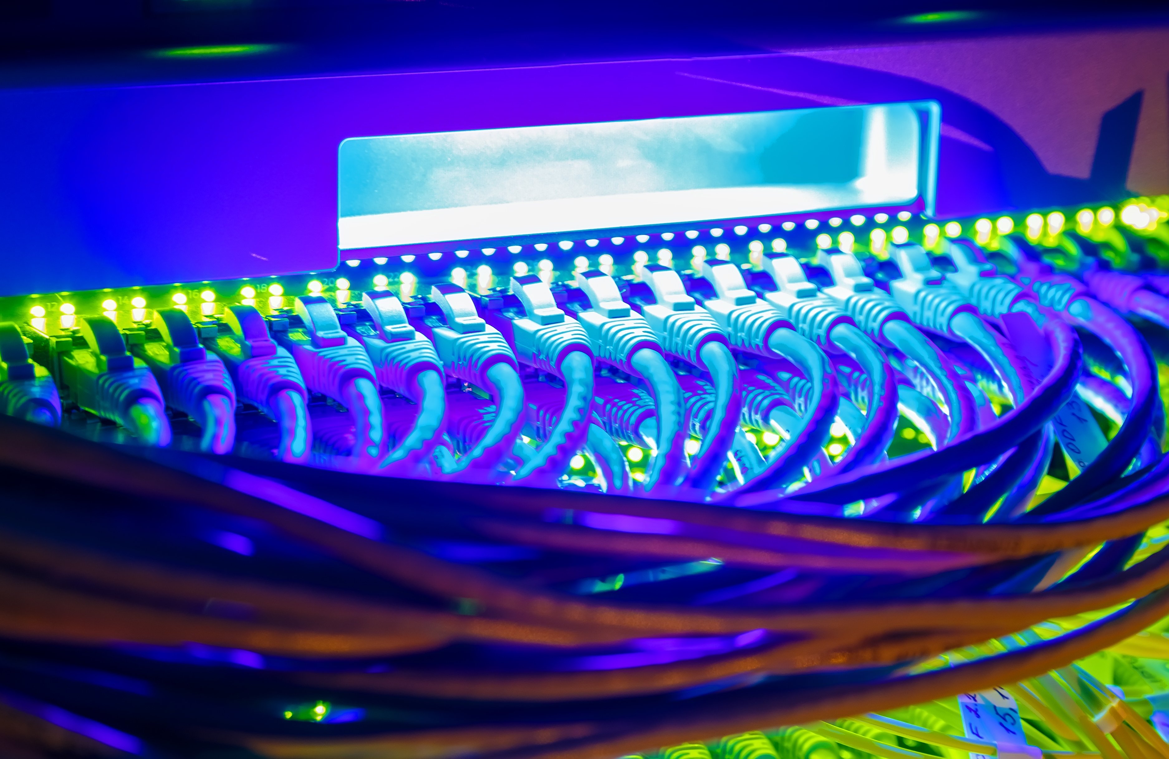 Ethernet Network Switch Switching Cables Plug In