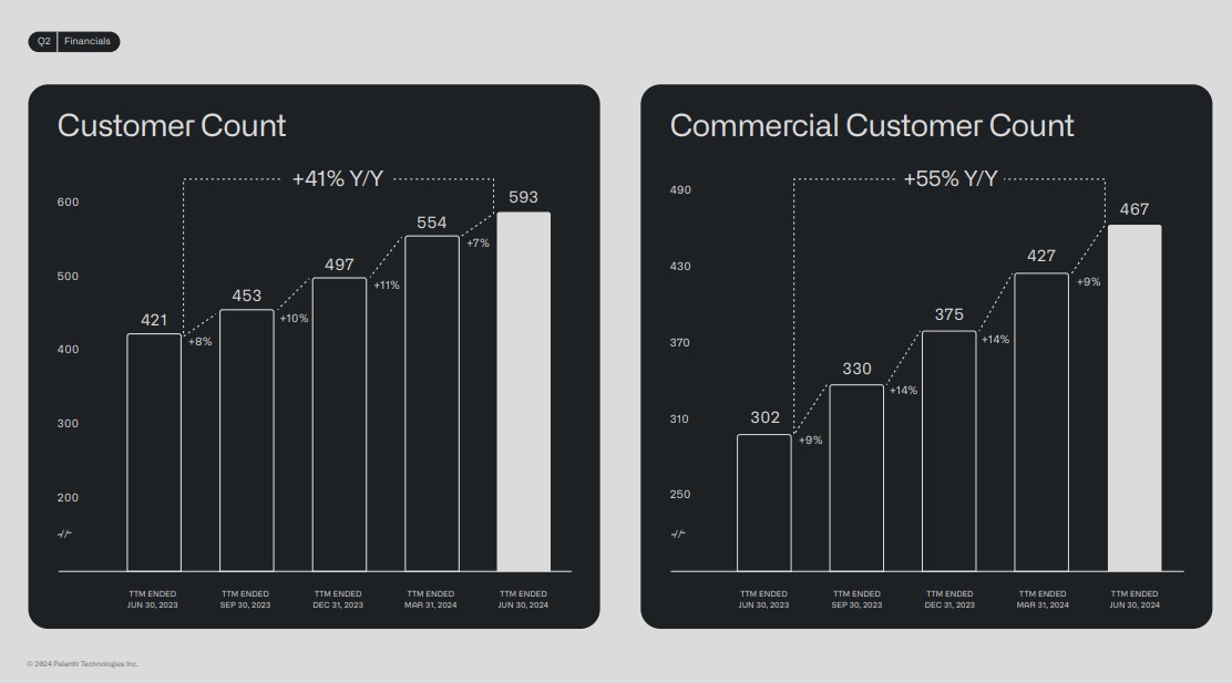 Palantir commercial customer metrics