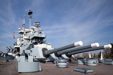 Main guns on battleship USS South Carolina.