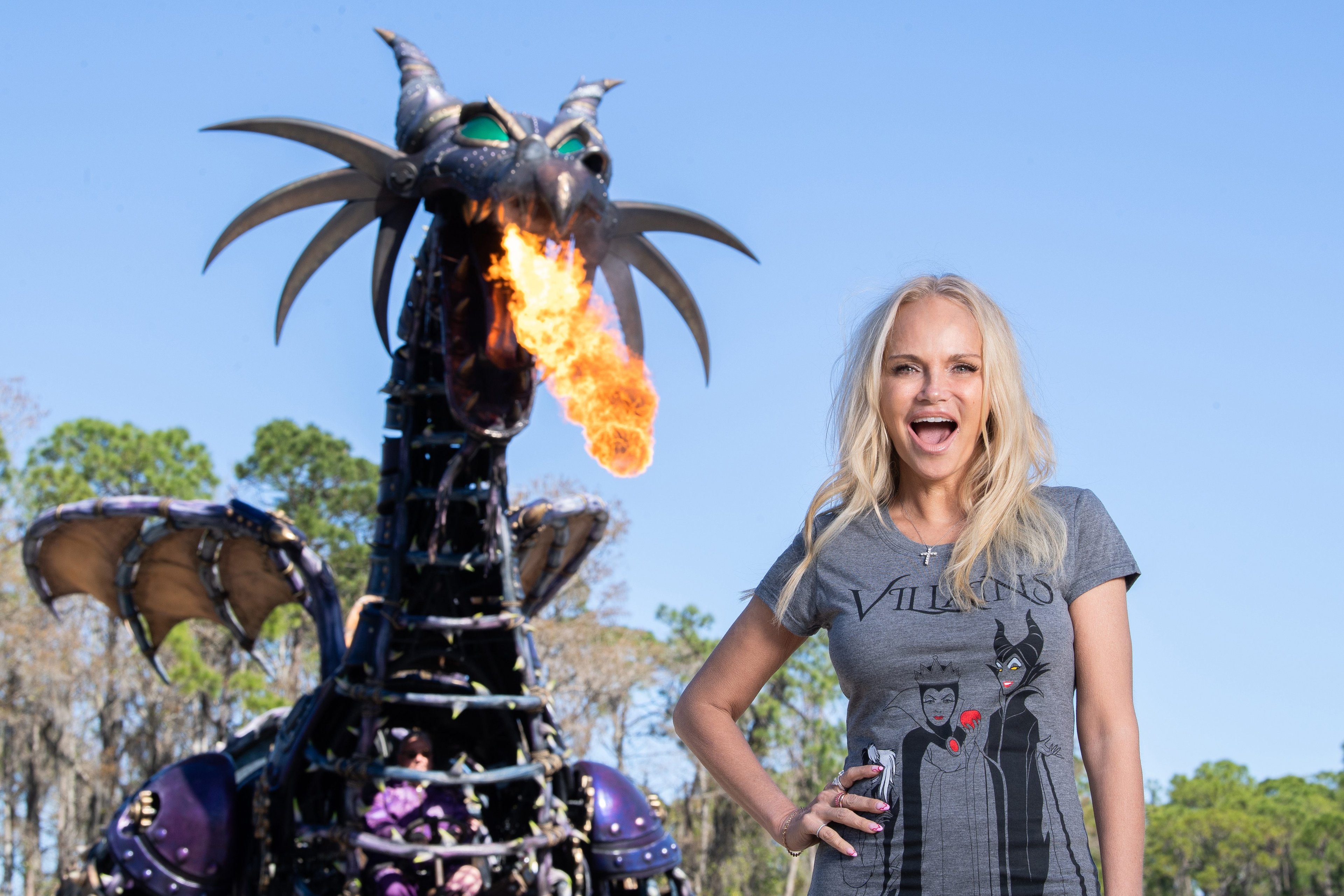Kristin Chenoweth during a Disney parade.