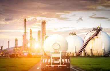 A fuel truck heading to an energy facility.