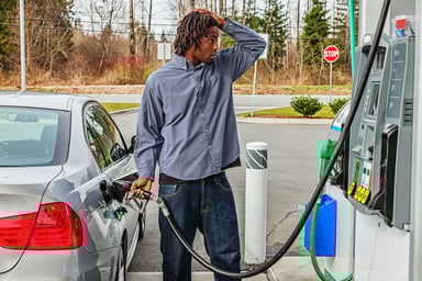 person shocked while filling car with gas