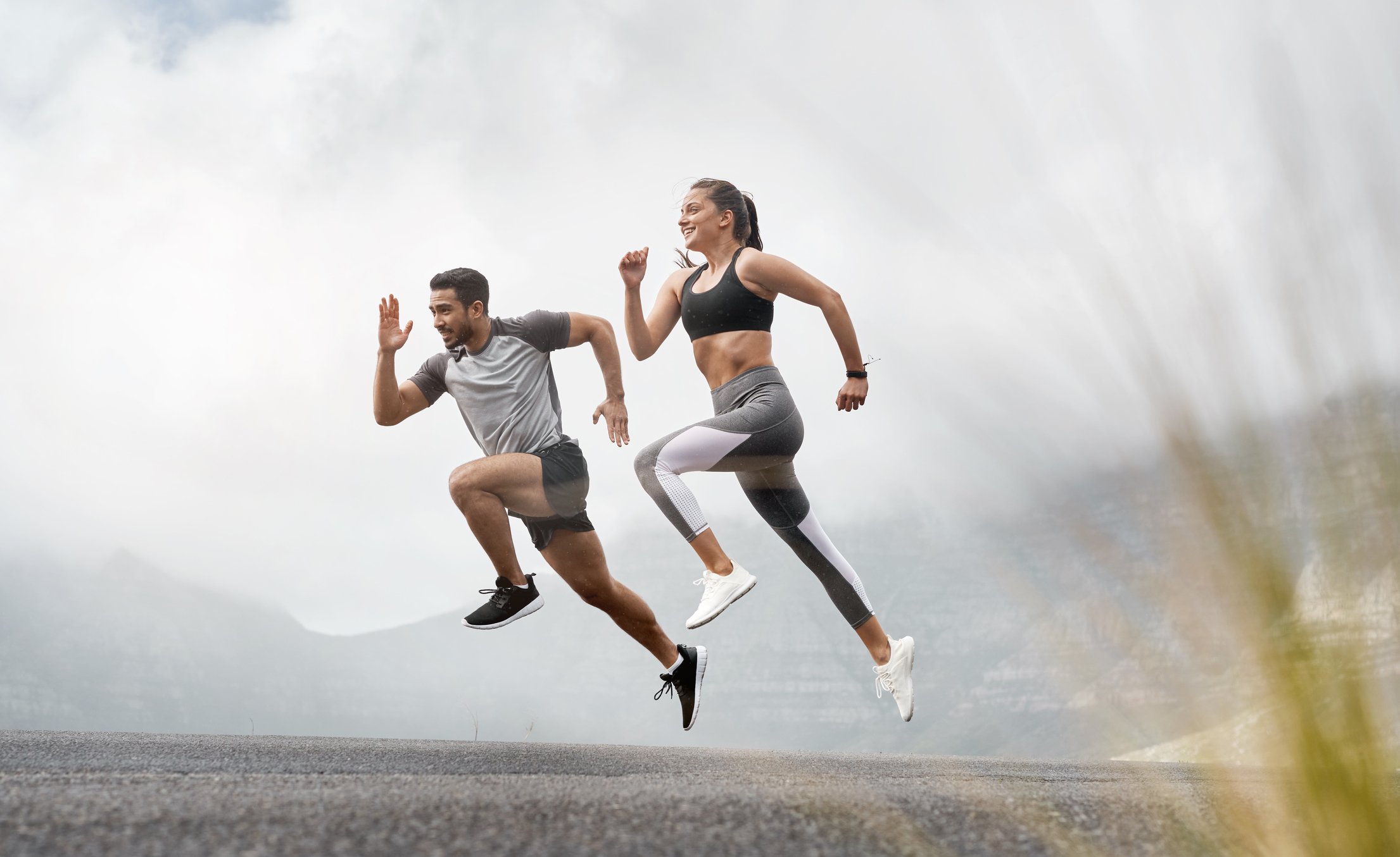 Two People Running