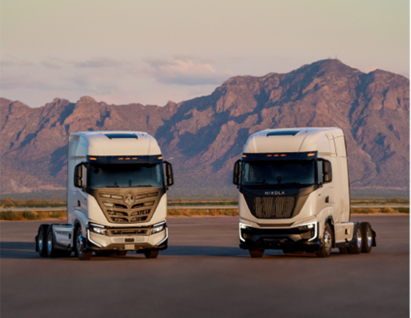 Nikola trucks side by side