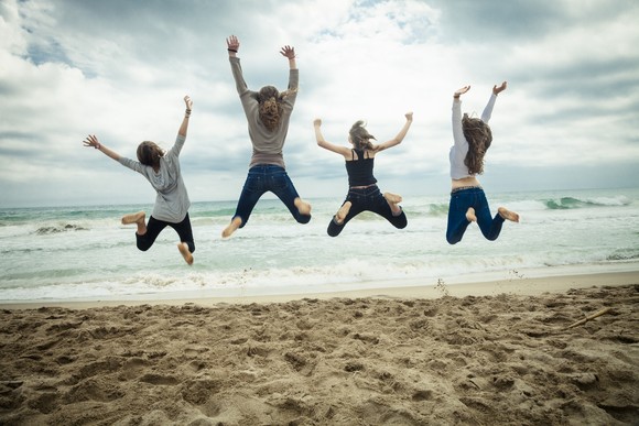 Team success celebration.