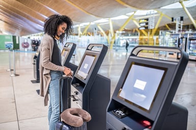 Airport boarding pass kiosk