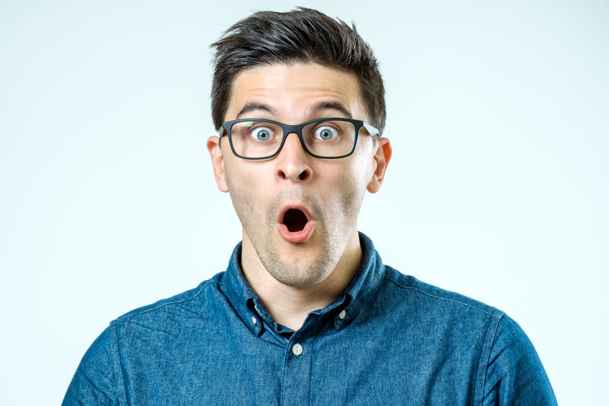 Person with surprised expression