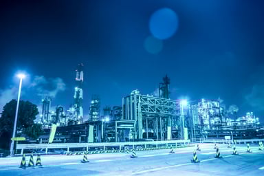 power plant producing electricity