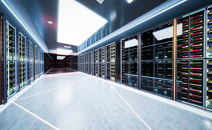 Inside view of a data center.