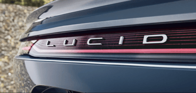 Lucid rear view with logo