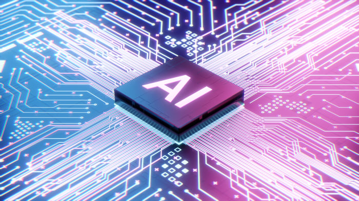 A processor with the letters "AI" on it.