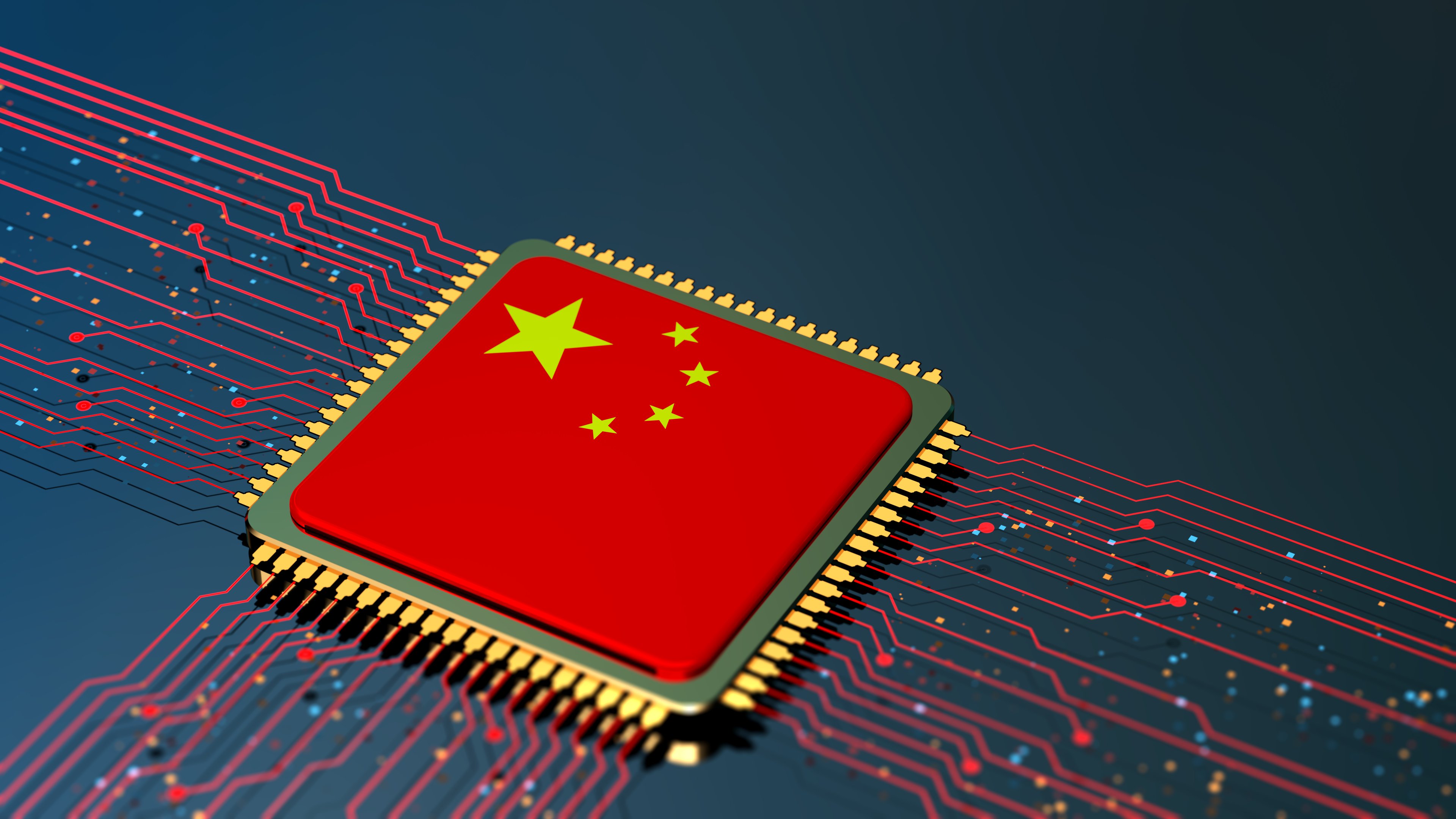 A GPU chip designed with the Chinese flag 
