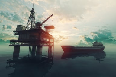 Oil rig dawn