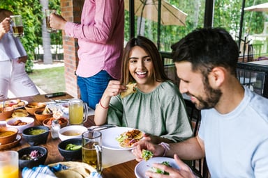 couple eating Mexican food