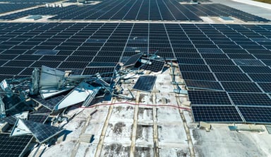 Destroyed solar panels.