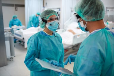 Physicians in an operating room