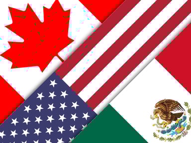 Canada US and Mexico flags