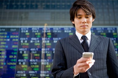 Businessman checking his phone.