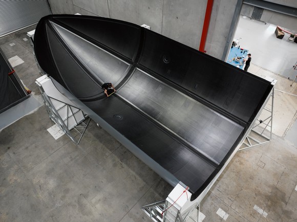 Rocket Lab Neutron fairing on factory floor.