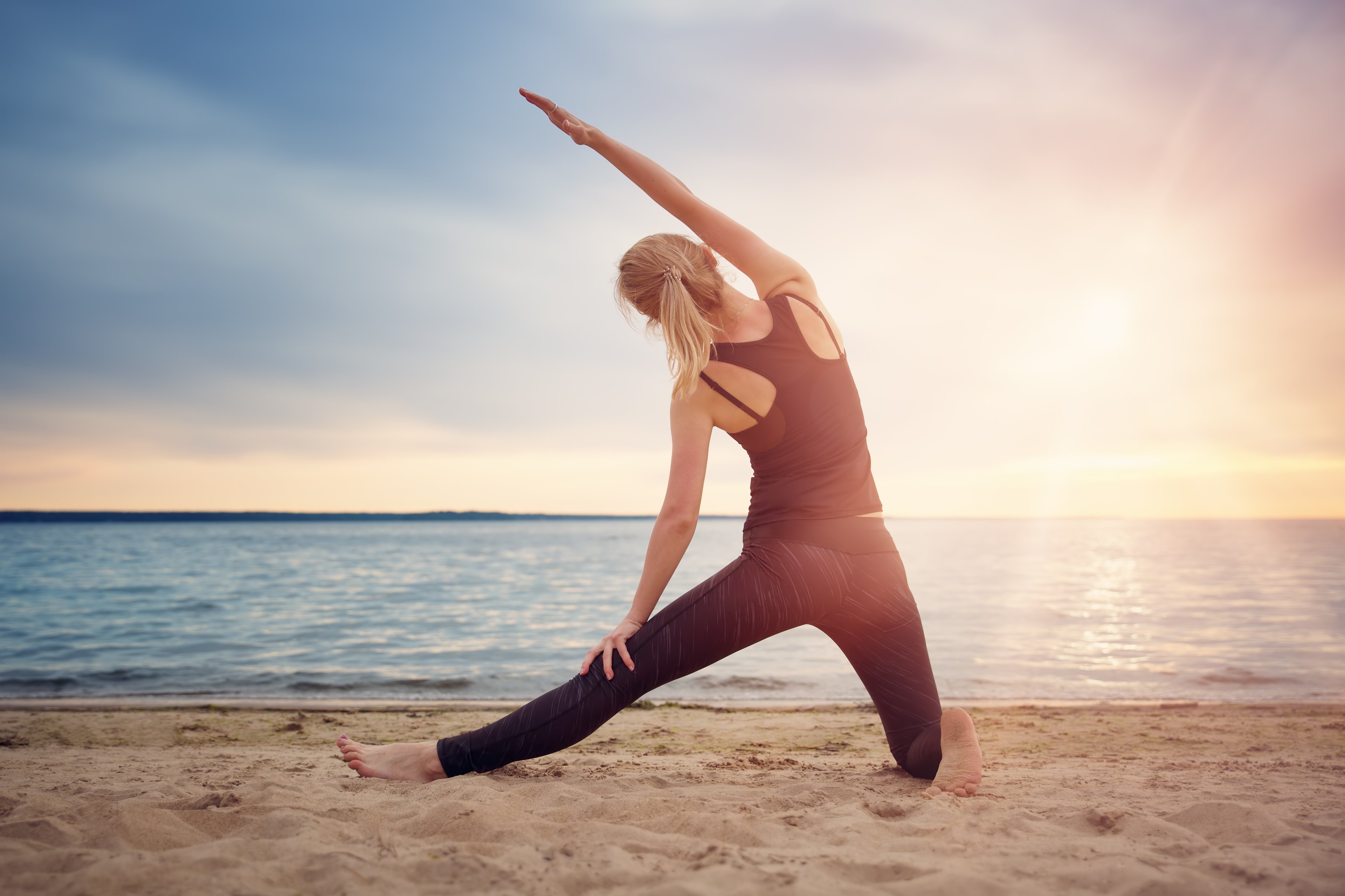 yoga meditation mindfulness relaxation beach