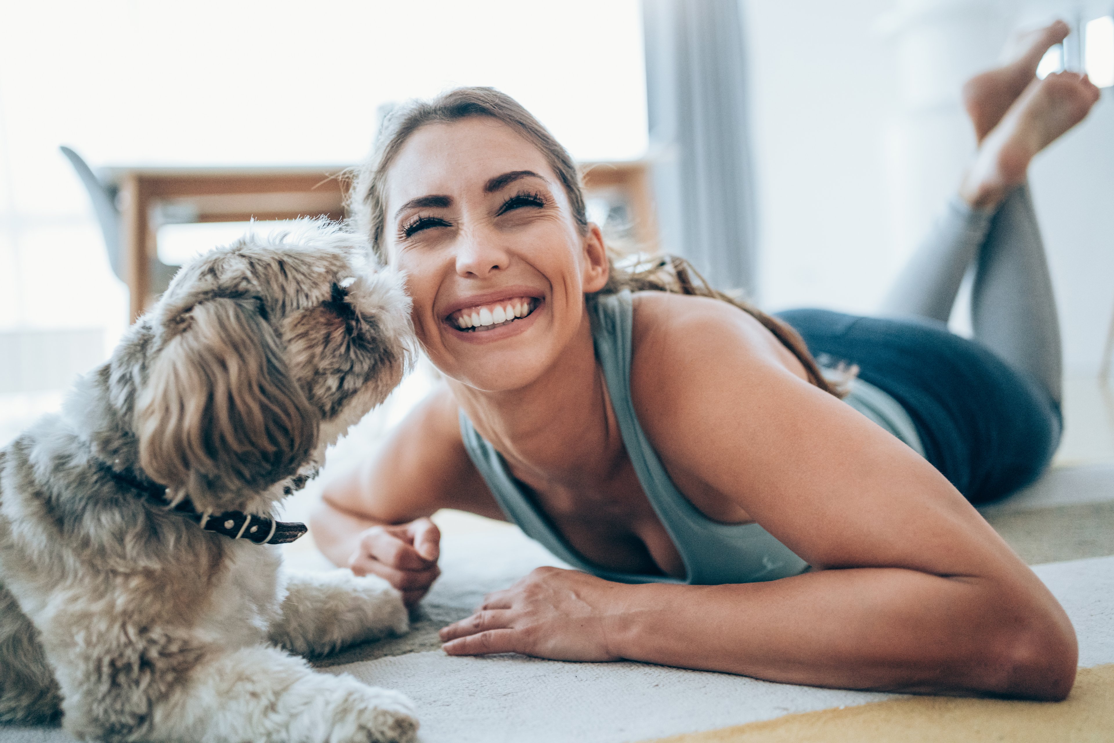 Happy pet owner