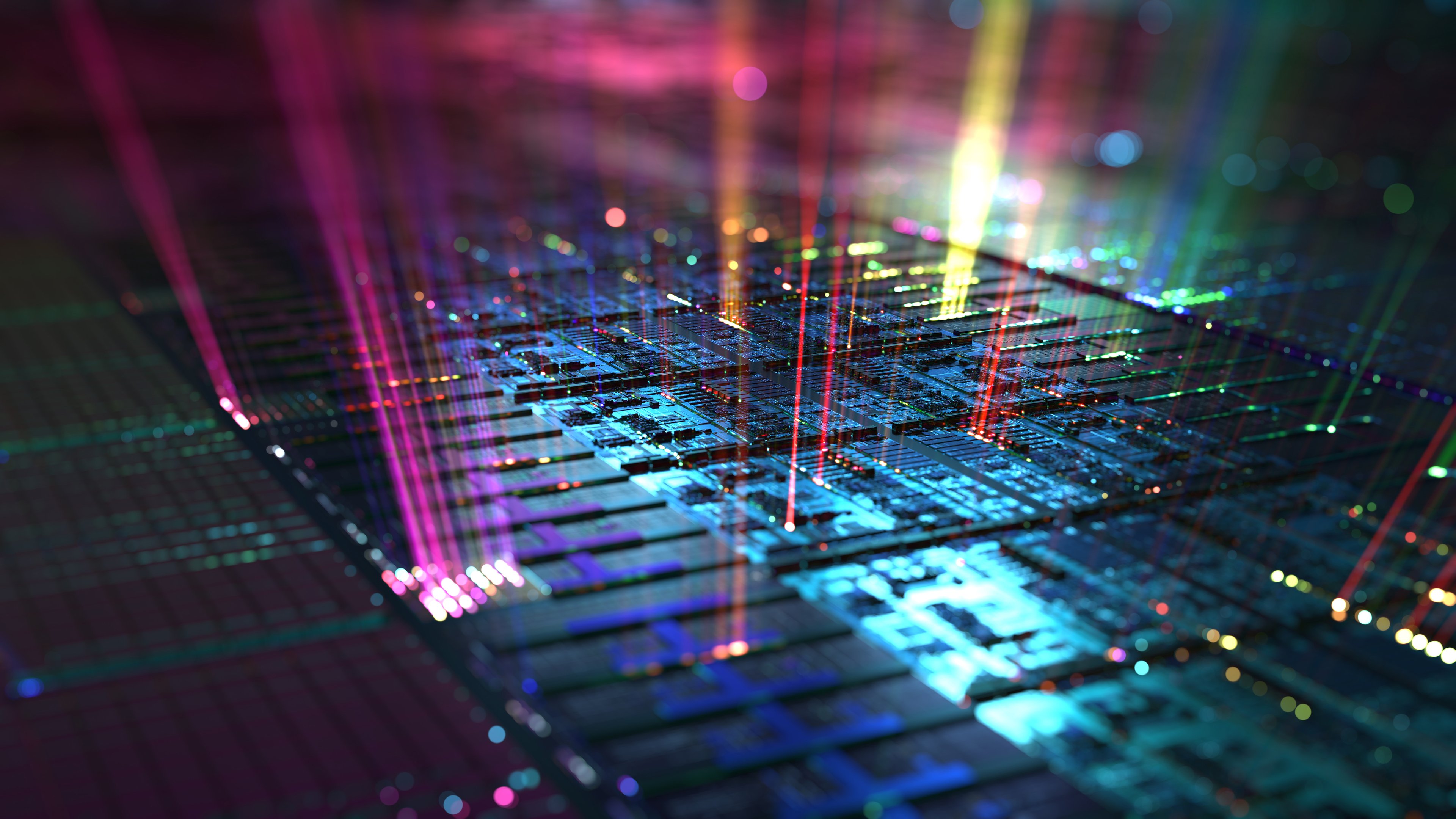 computer chips lit up