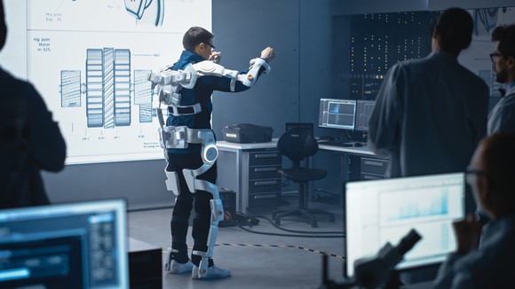 Training a computer in human motion.