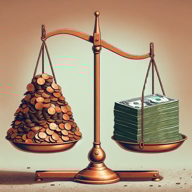 pennies dollars scale
