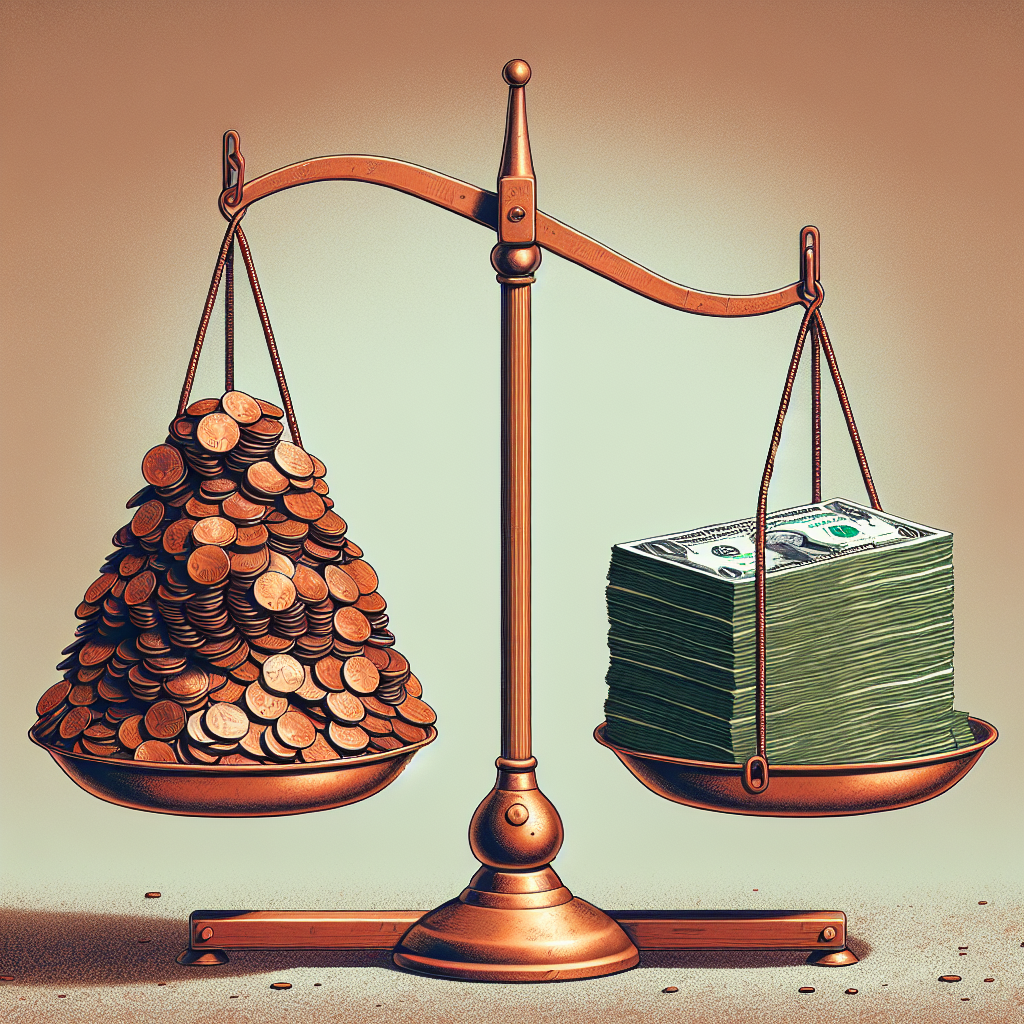 pennies dollars scale