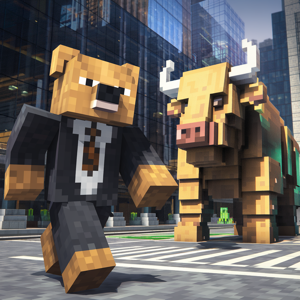 Minecraft-style Bear and Bull (1)