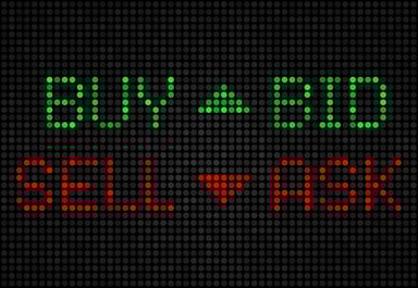 Stock exchange board, buy, sell, bid, ask 