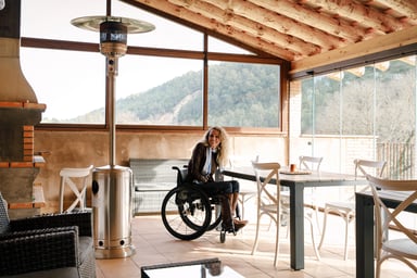 Person in an Airbnb guesthouse