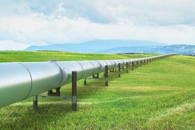Pipeline with green grass
