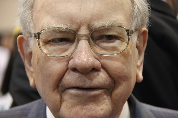 Warren Buffett is shown in closeup.