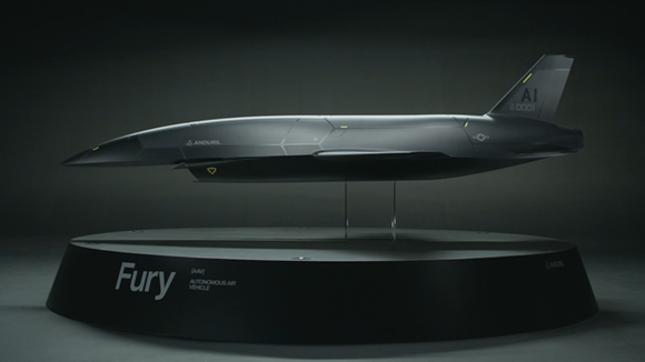 Fury unmanned fighter jet. 