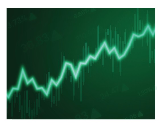 Green arrow going up.