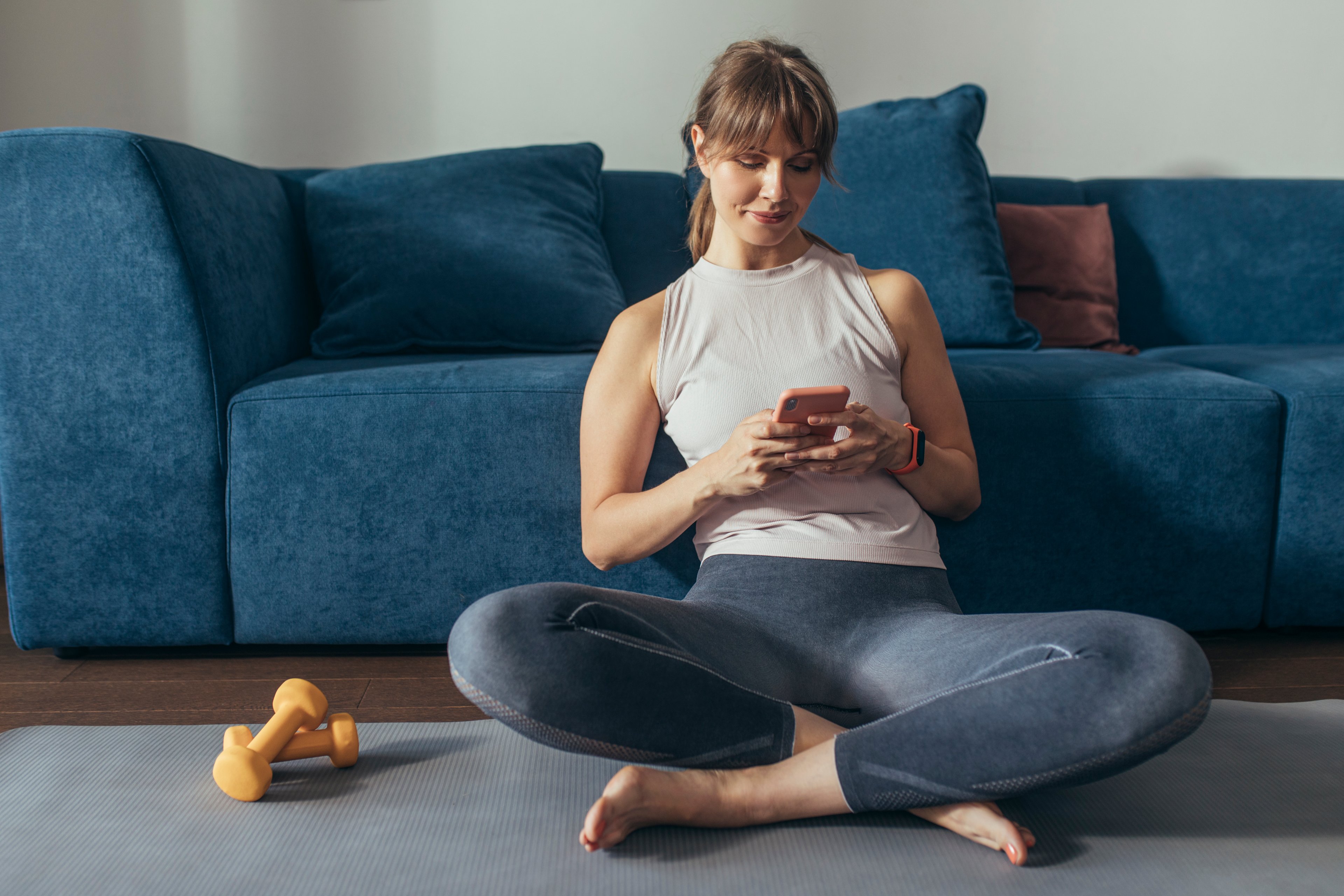 Woman sitting doing exercise