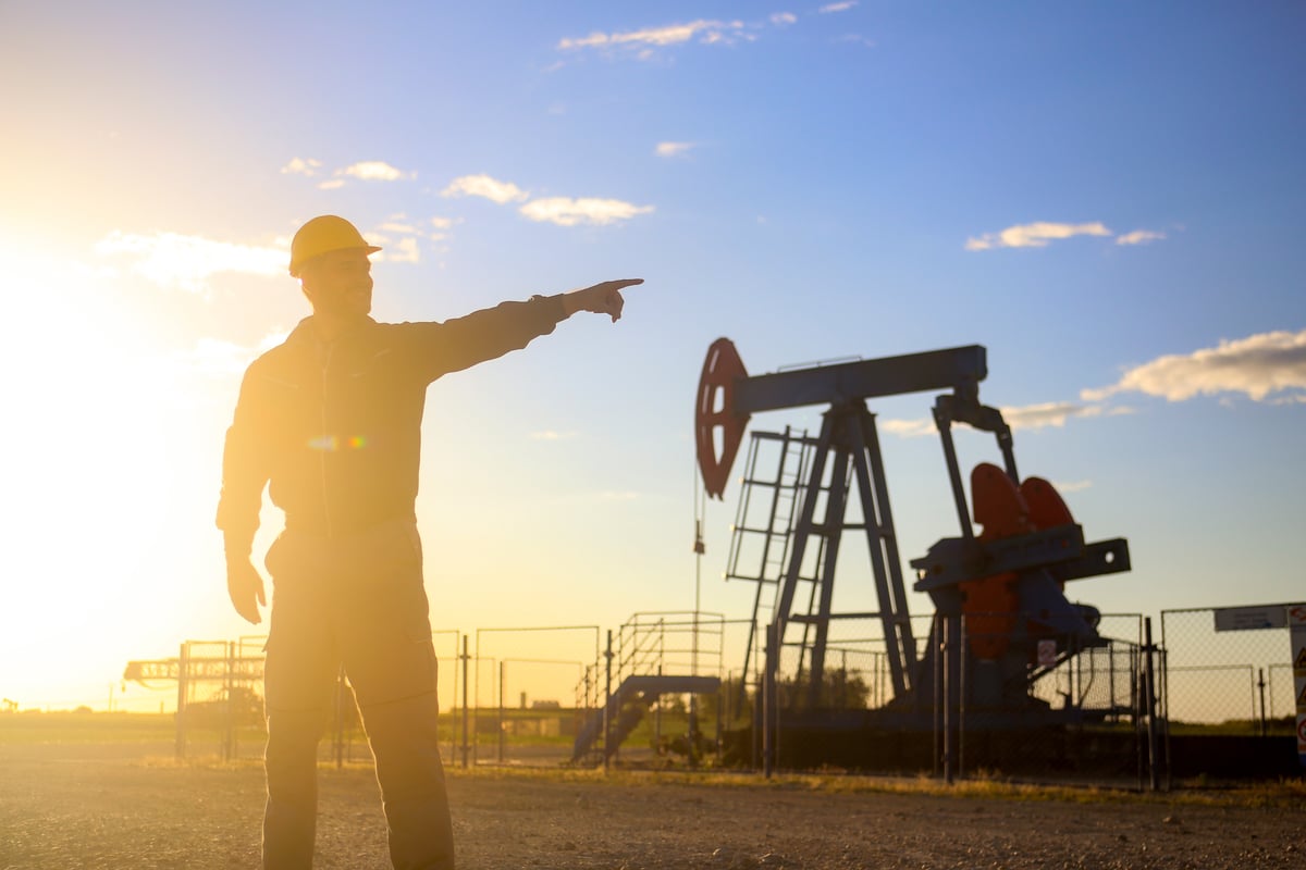 a worker besides an oil pump.